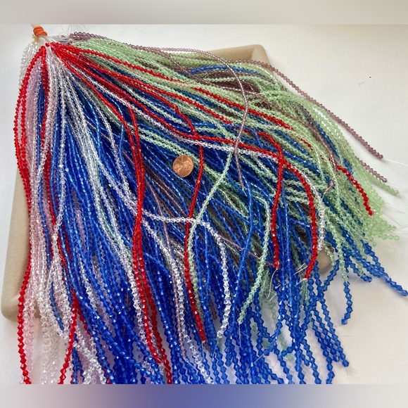 200 Strands Glass Crystal bicone Beads 3mm - 4mm green red blue clear lot - Picture 4 of 13